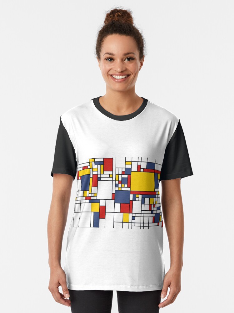 Front view of Mondrian World Map tee
